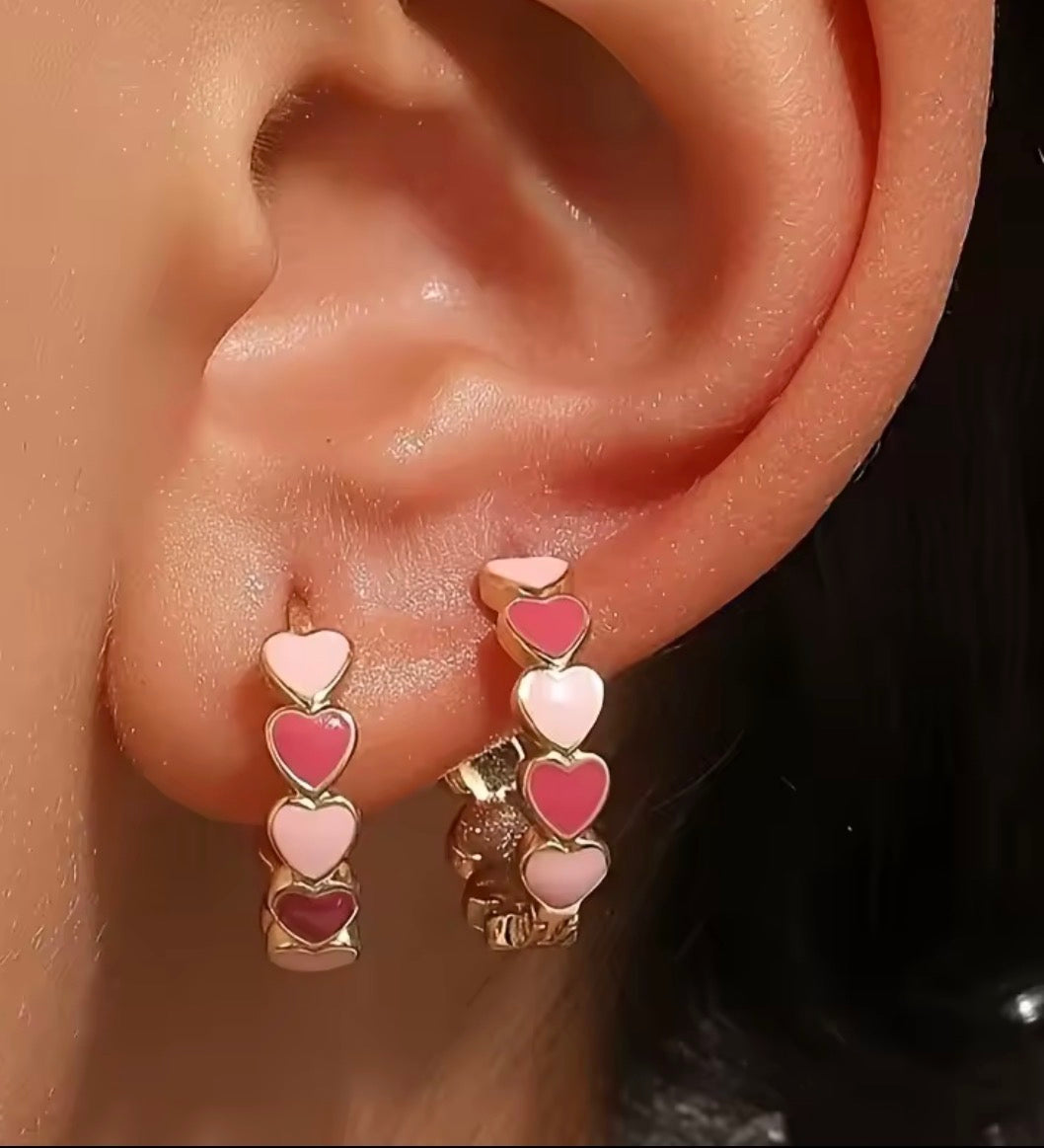 Heart Hoops Earrings