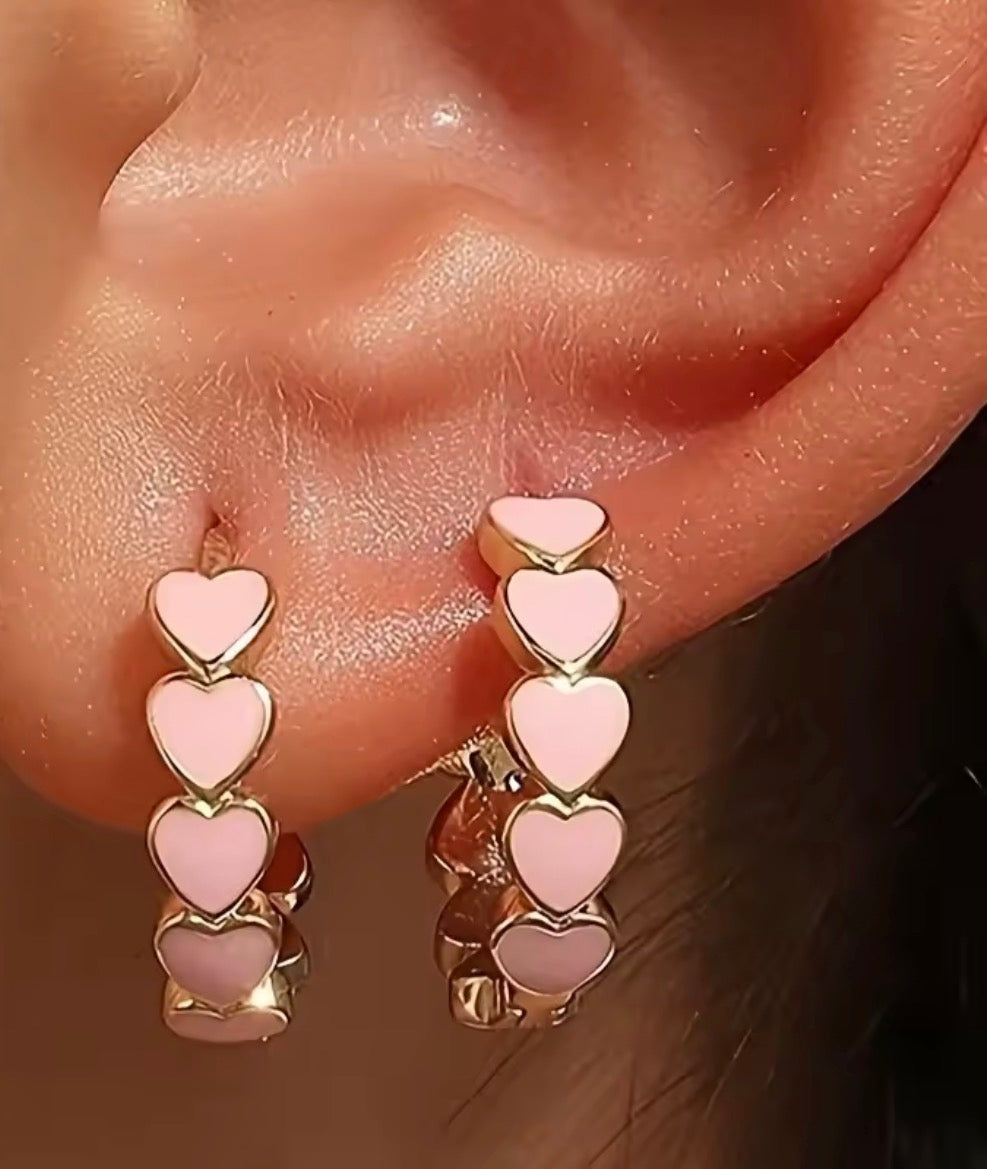 Heart Hoops Earrings